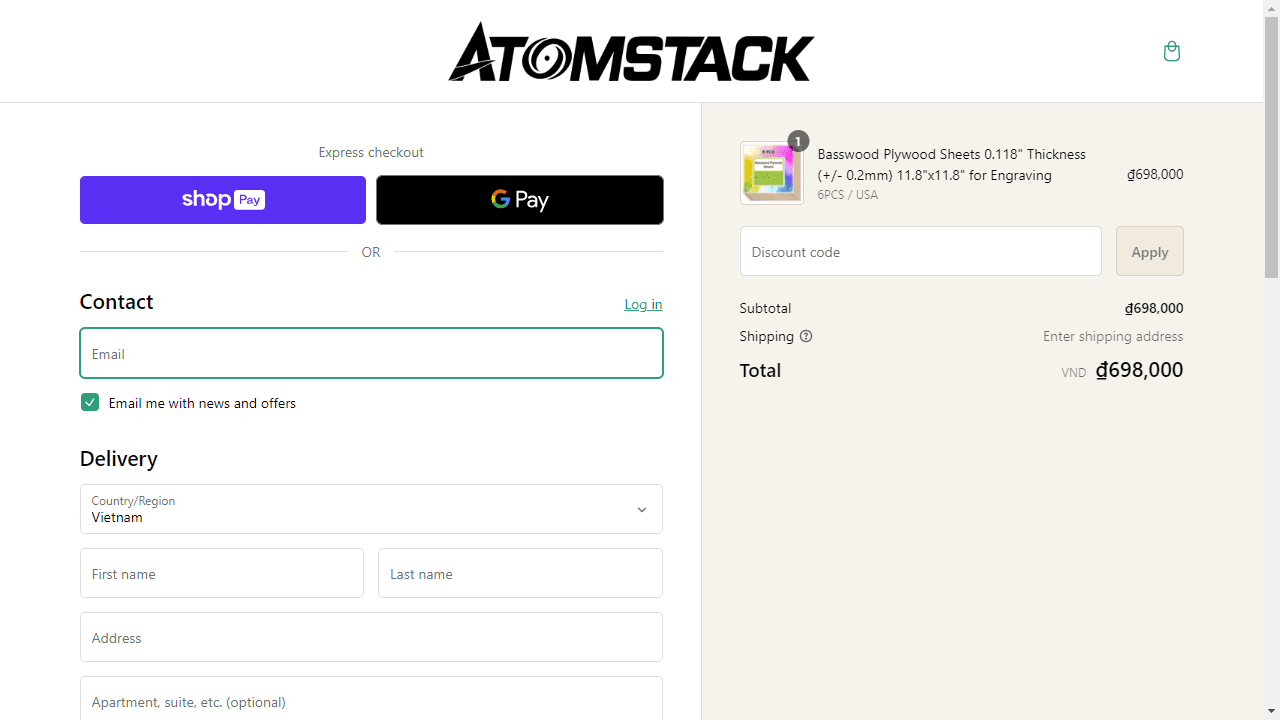 How to apply AtomStack coupon code